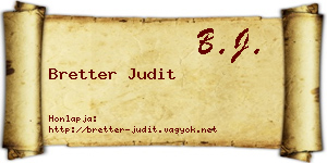 Bretter Judit névjegykártya